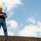 man above the roof
