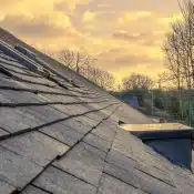 roof reflecting the sky