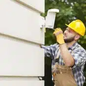 man fixing a cctv