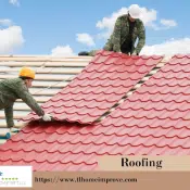 roofers installing red roof