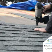 man working on the roof