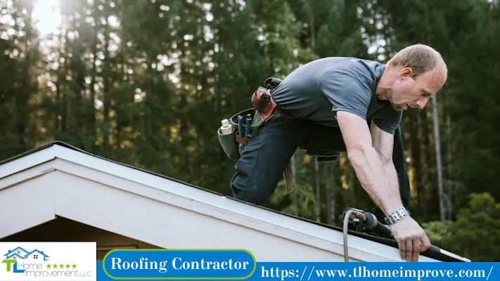 matured man fixing the roof