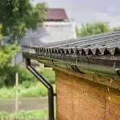 rain flowing down from the roof